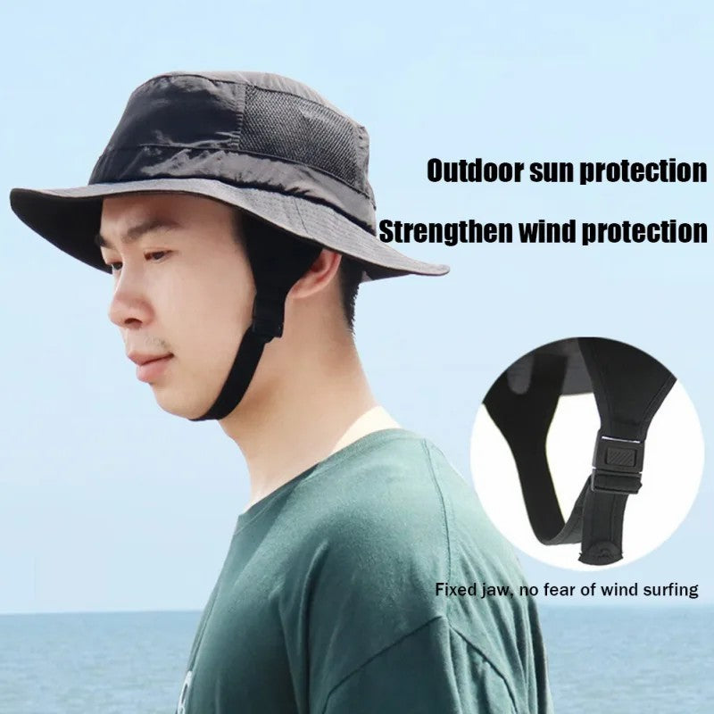 OUTFLY B17004 UPF 50 and Sun Fishing Hat Wide Brim Folded UV Sun Protection Hat for Hiking Fishing Surfing