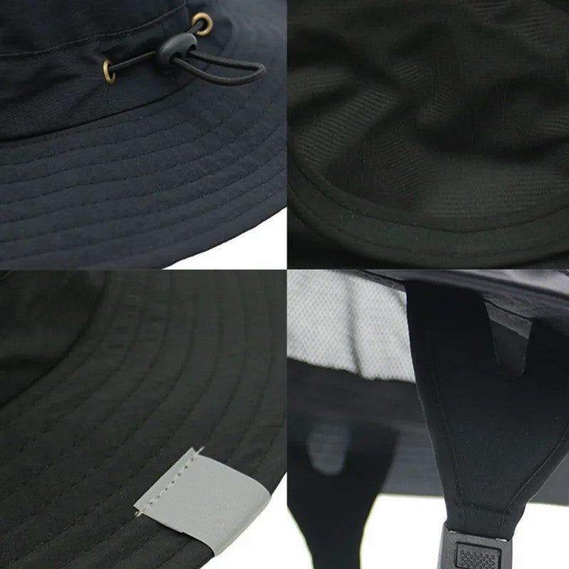 OUTFLY B17004 UPF 50 and Sun Fishing Hat Wide Brim Folded UV Sun Protection Hat for Hiking Fishing Surfing
