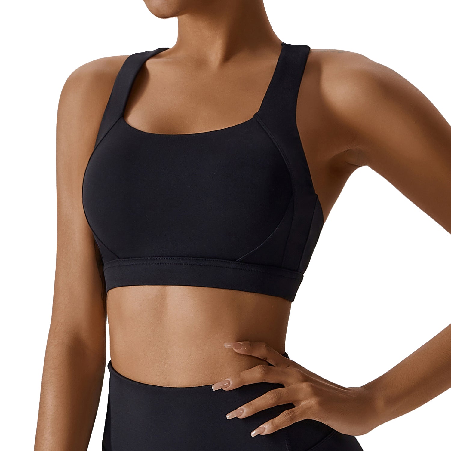 8047 Women Shockproof Sports Bra Slim Fit Yoga Running Fitness Tank Vest