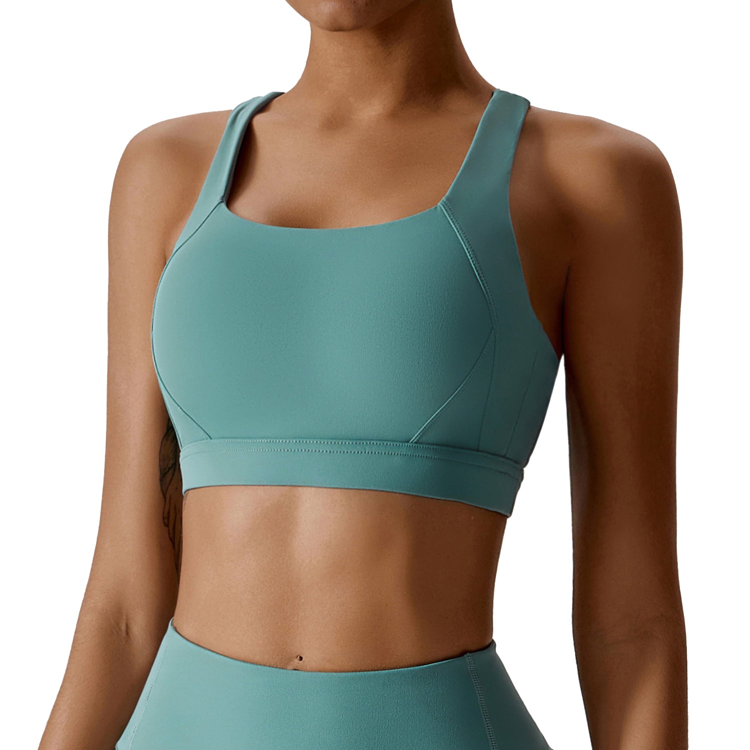 8047 Women Shockproof Sports Bra Slim Fit Yoga Running Fitness Tank Vest