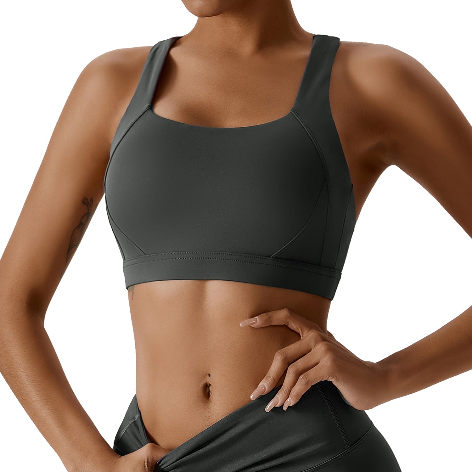 8047 Women Shockproof Sports Bra Slim Fit Yoga Running Fitness Tank Vest