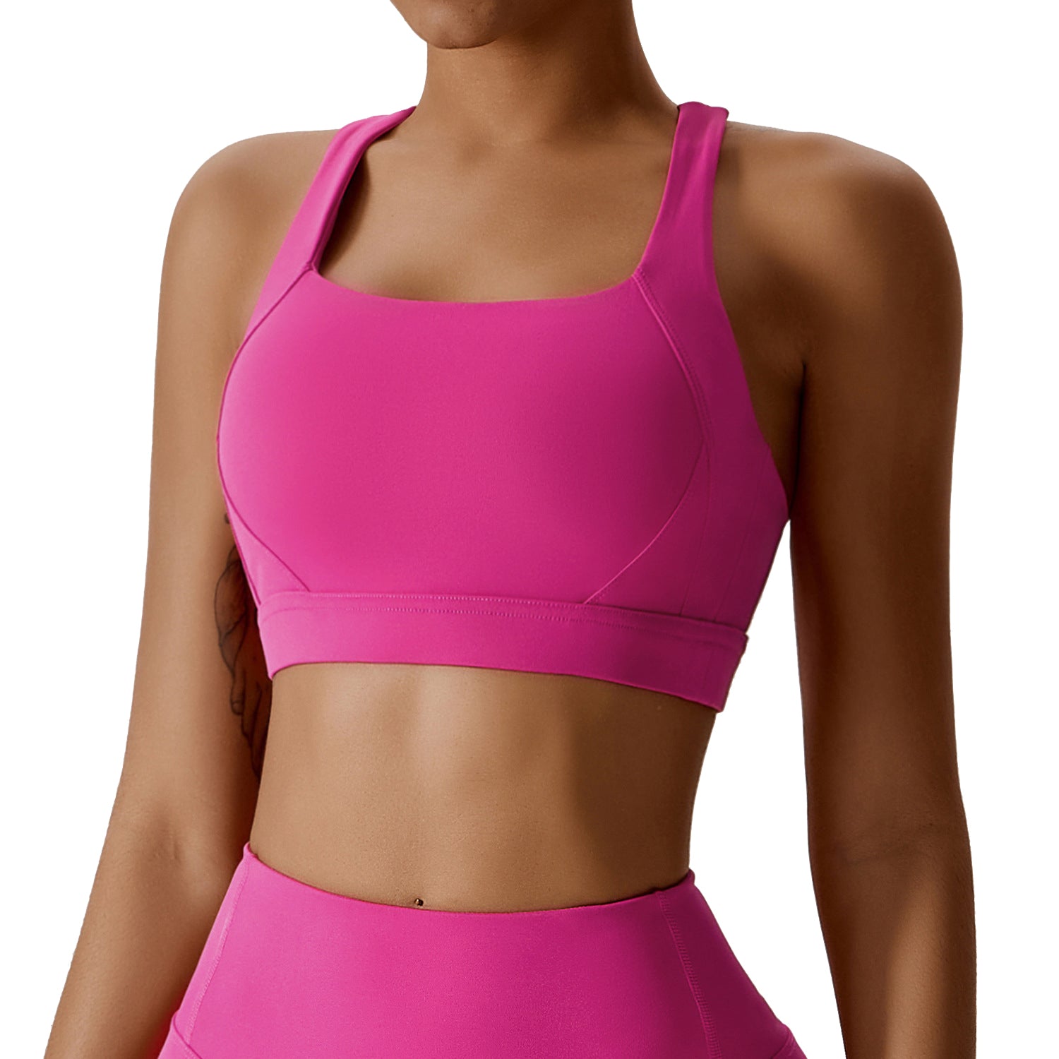 8047 Women Shockproof Sports Bra Slim Fit Yoga Running Fitness Tank Vest