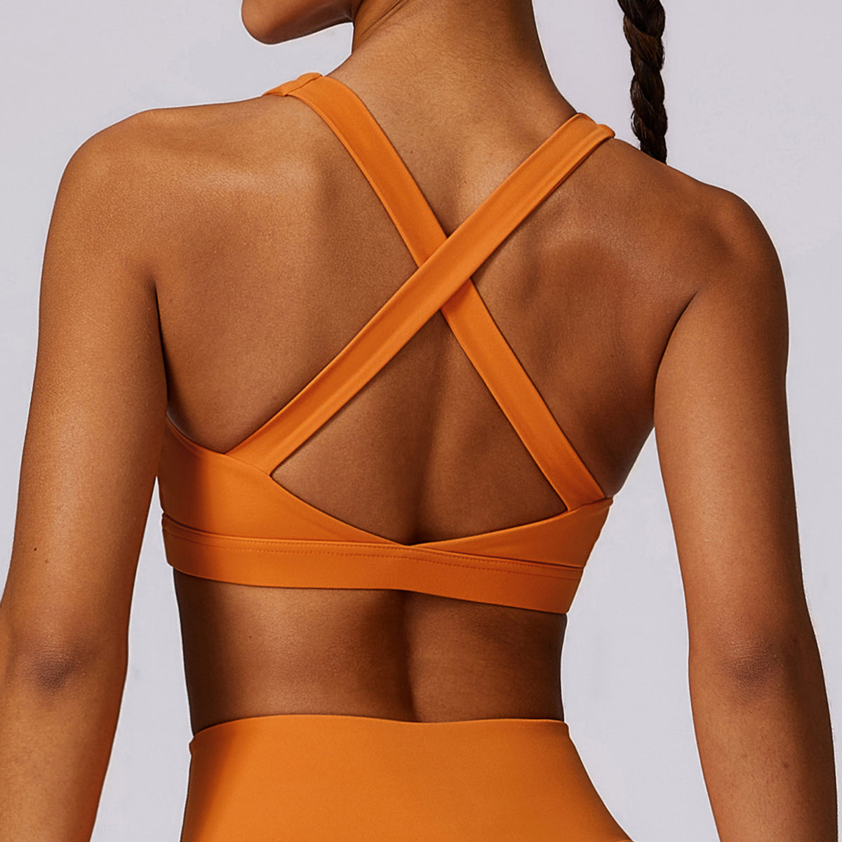 8047 Cross Back Design Women Shockproof Sports Bra Slim Fit Running Fitness Yoga Tank Vest