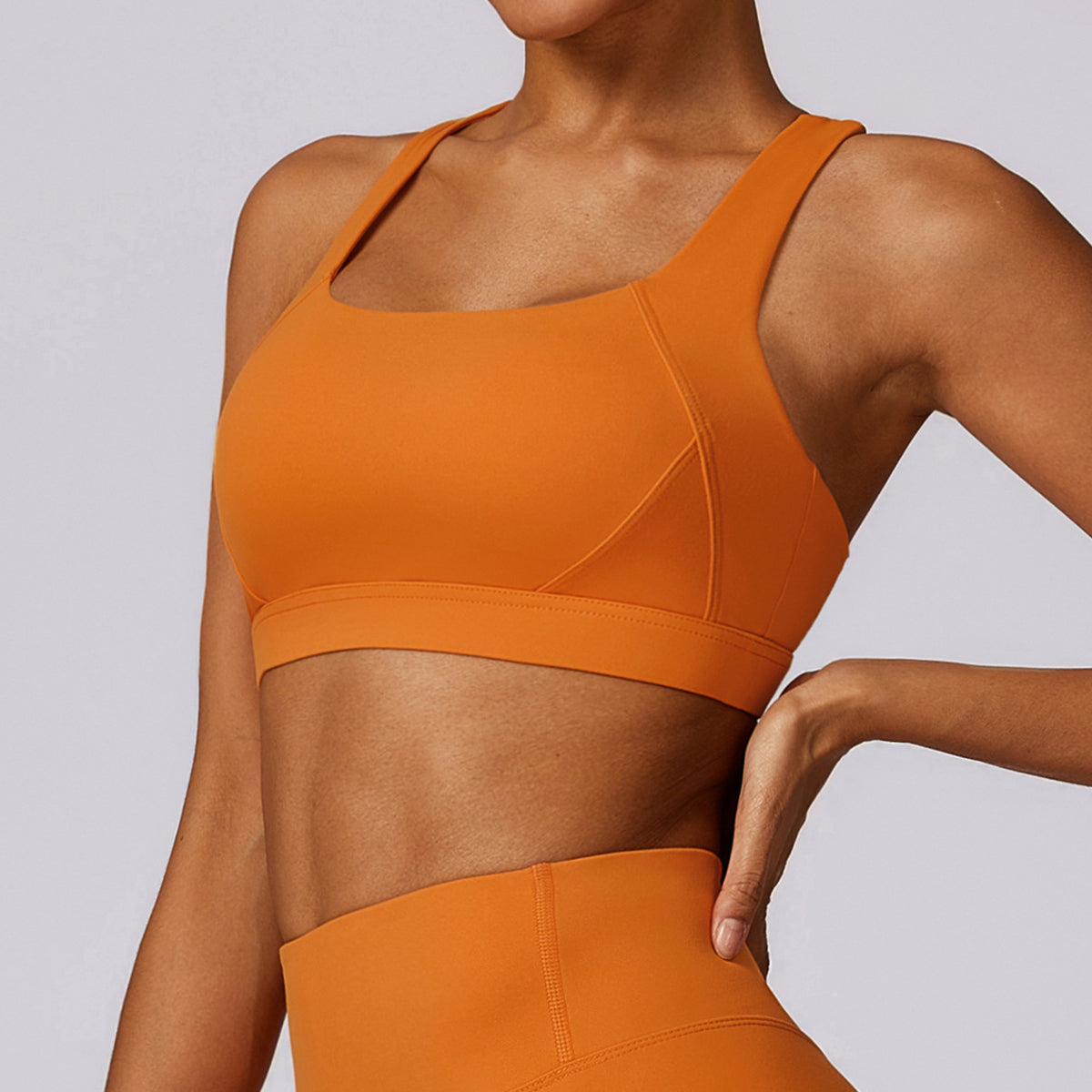 8047 Cross Back Design Women Shockproof Sports Bra Slim Fit Running Fitness Yoga Tank Vest
