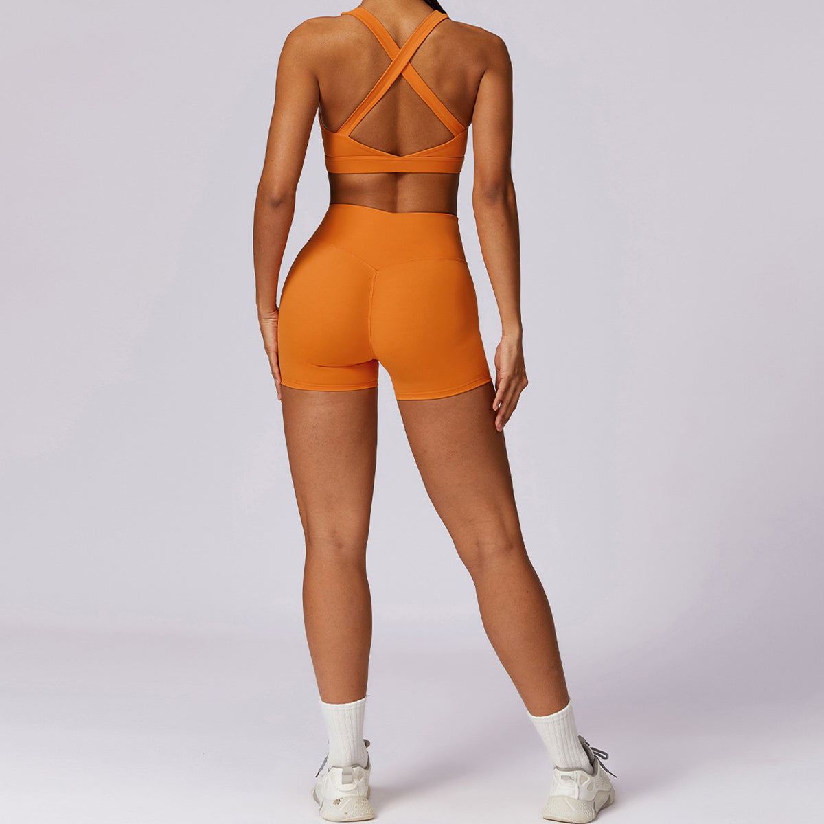 8047 Cross Back Design Women Shockproof Sports Bra Slim Fit Running Fitness Yoga Tank Vest