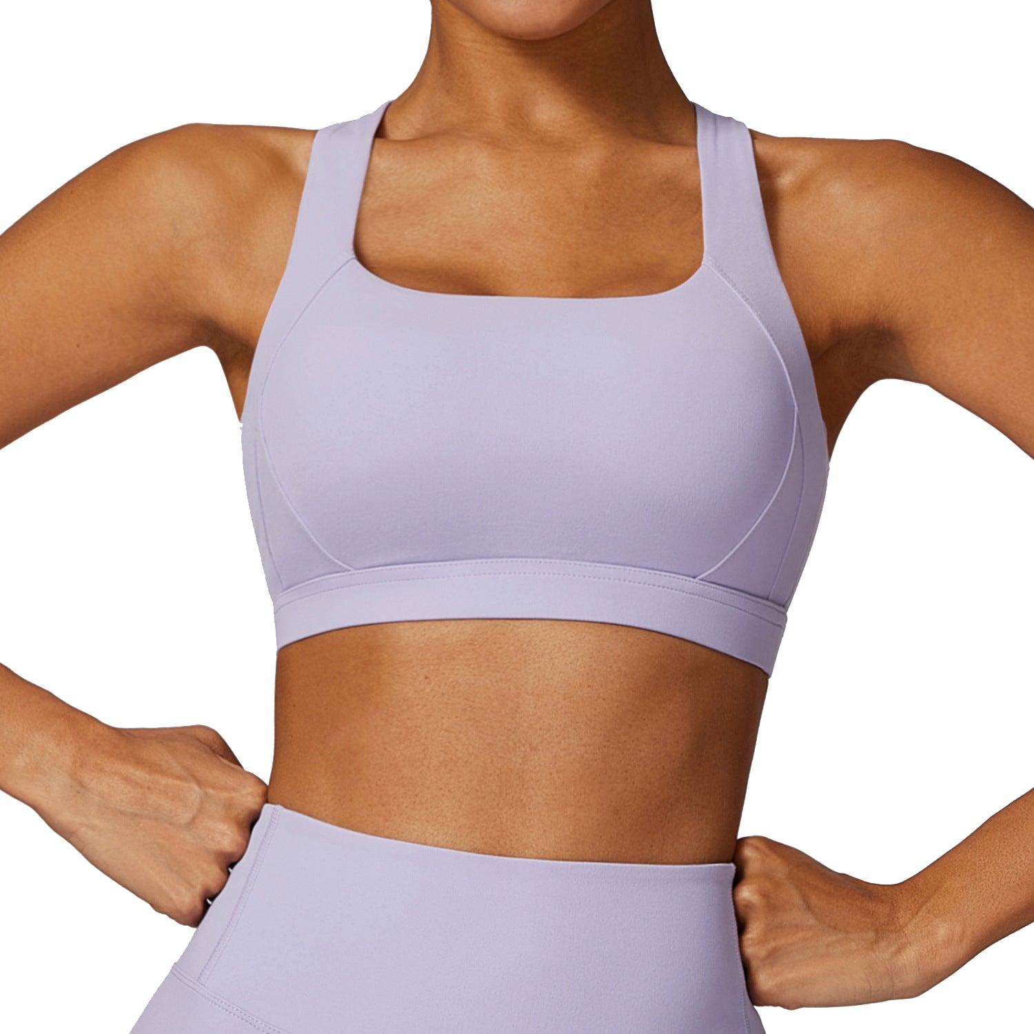 8047 Cross Back Design Women Shockproof Sports Bra Slim Fit Running Fitness Yoga Tank Vest