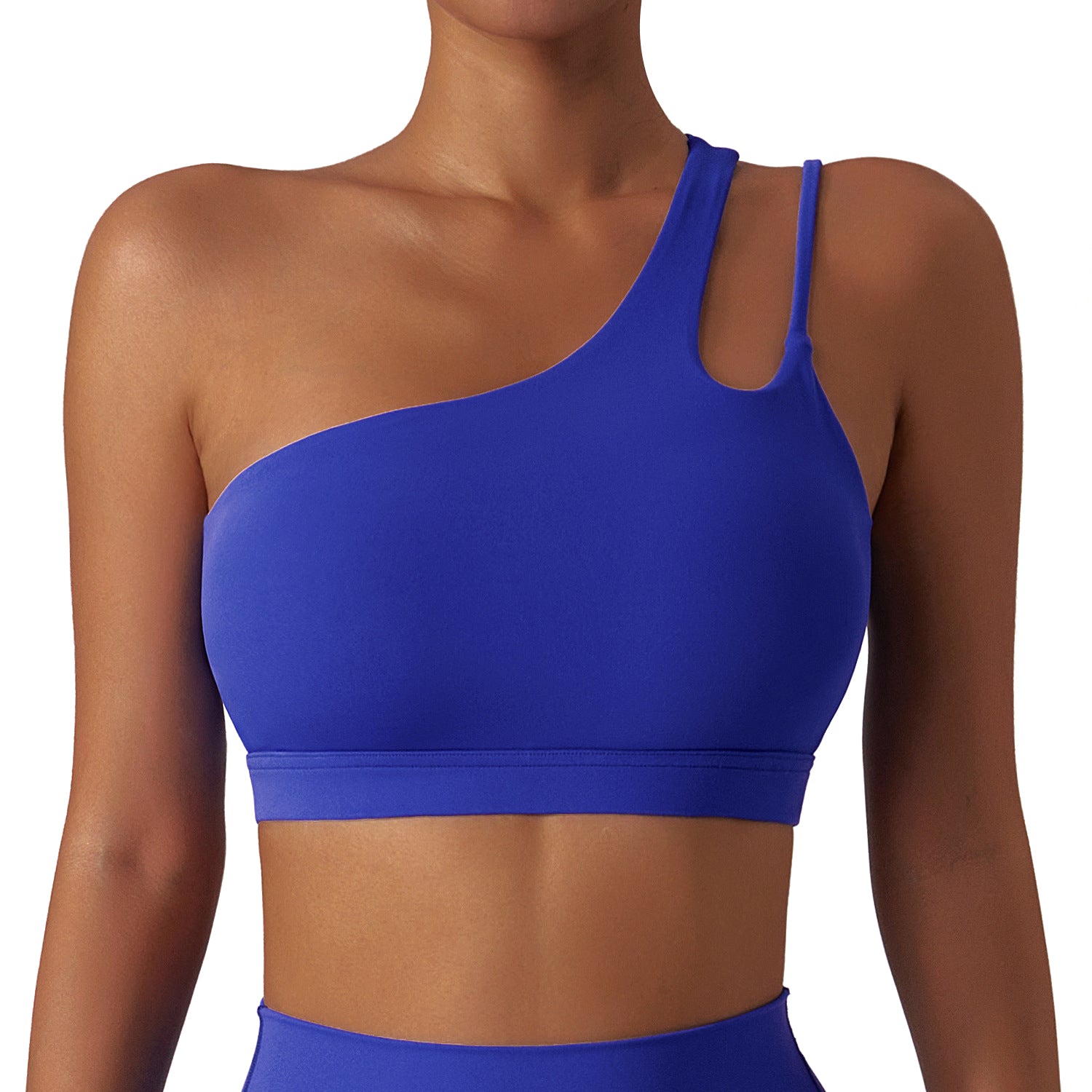 BWX6425-2 Women Shock-proof Sports Bra Single Shoulder Straps Yoga Running Fitness Bra