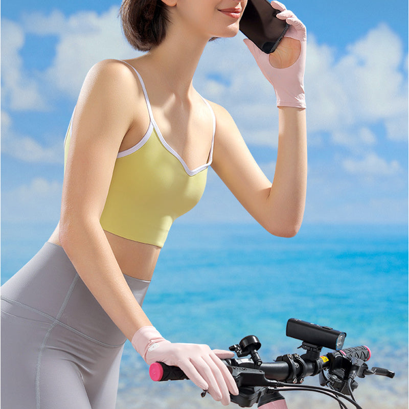 GOLOVEJOY XG72 1 Pair Cycling Cooling Ice Silk Gloves Anti-UV Hand Protector