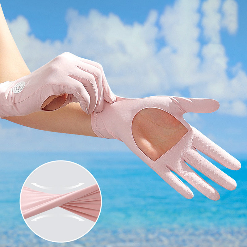 GOLOVEJOY XG72 1 Pair Cycling Cooling Ice Silk Gloves Anti-UV Hand Protector