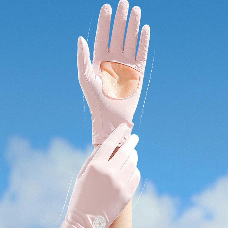 GOLOVEJOY XG72 1 Pair Cycling Cooling Ice Silk Gloves Anti-UV Hand Protector