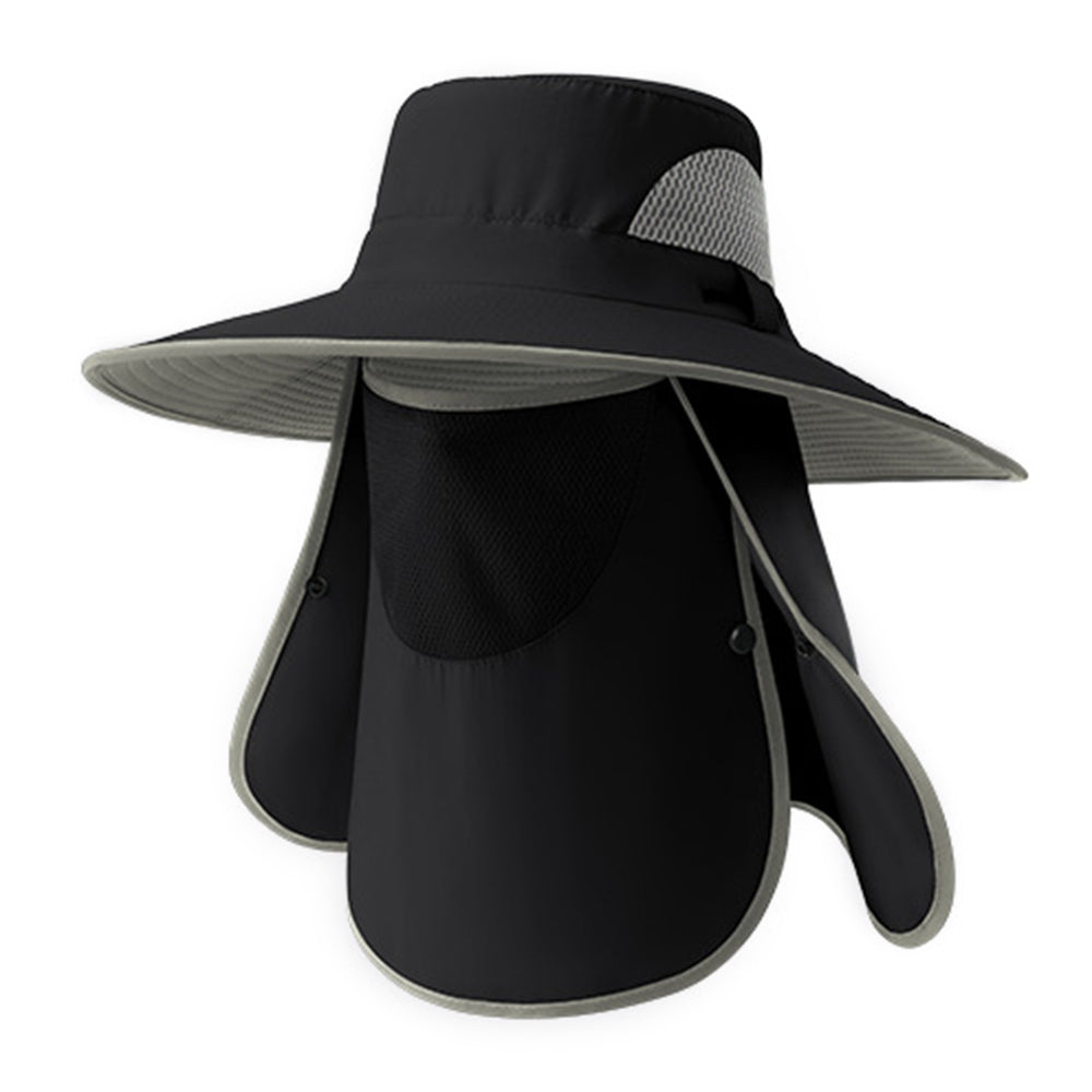 XMZ273 55-60CM UV Protection Nylon Fishing Hat Cap with Detachable Face Cover