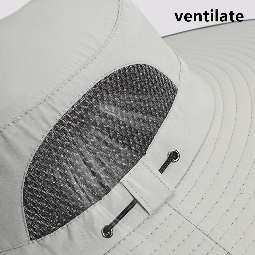 XMZ273 55-60CM UV Protection Nylon Fishing Hat Cap with Detachable Face Cover