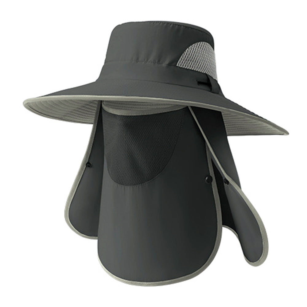 XMZ273 55-60CM UV Protection Nylon Fishing Hat Cap with Detachable Face Cover