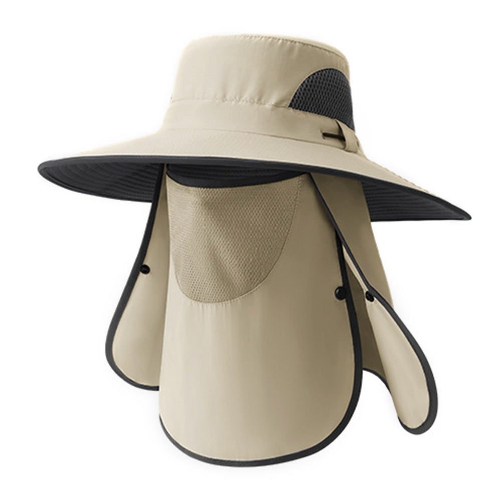 XMZ273 55-60CM UV Protection Nylon Fishing Hat Cap with Detachable Face Cover