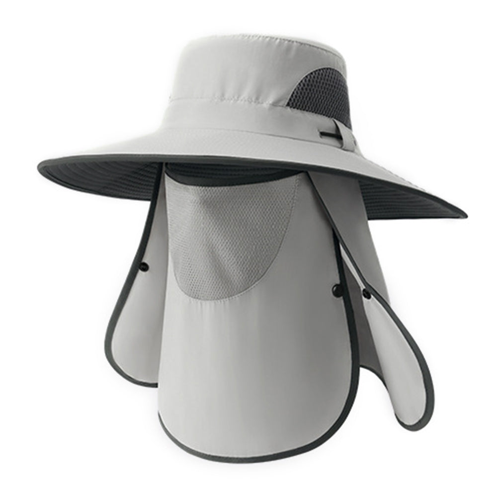 XMZ273 55-60CM UV Protection Nylon Fishing Hat Cap with Detachable Face Cover