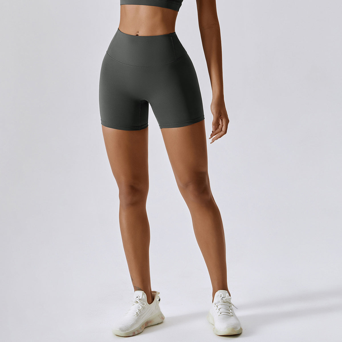 8047 Yoga Short Pants Quick-Dry Workout High Waisted Tummy Control Shorts