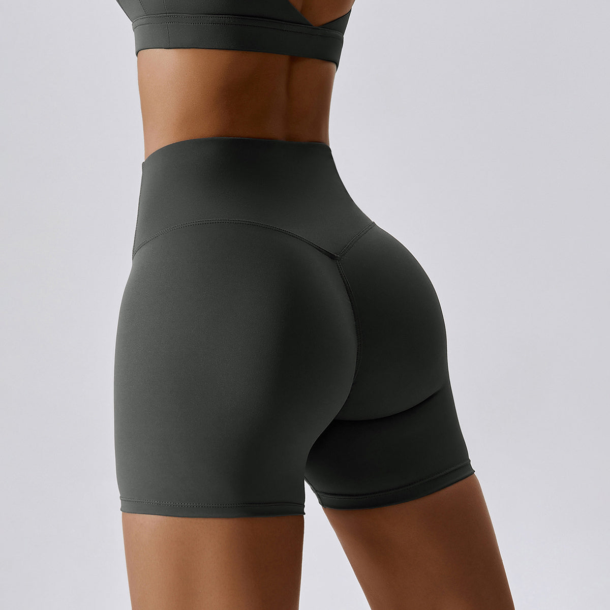 8047 Yoga Short Pants Quick-Dry Workout High Waisted Tummy Control Shorts