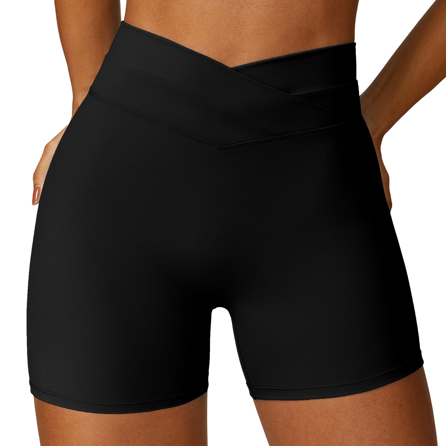 8578 Women's High Waist Tights Shorts Butt Lifting Workout Running Yoga Short Pants