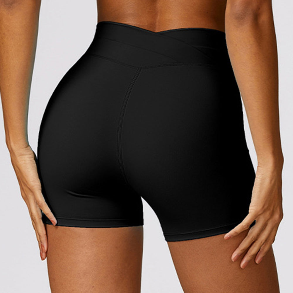 8578 Women's High Waist Tights Shorts Butt Lifting Workout Running Yoga Short Pants