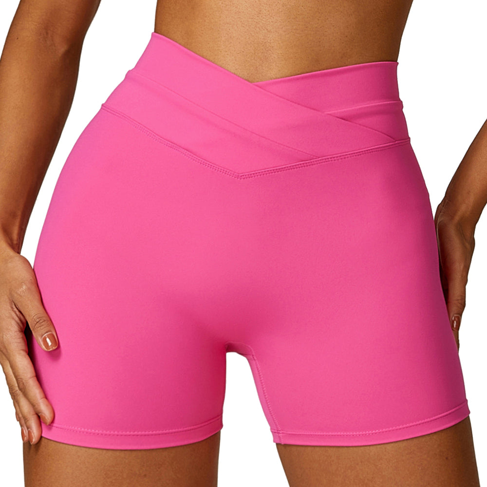 8578 Women's High Waist Tights Shorts Butt Lifting Workout Running Yoga Short Pants