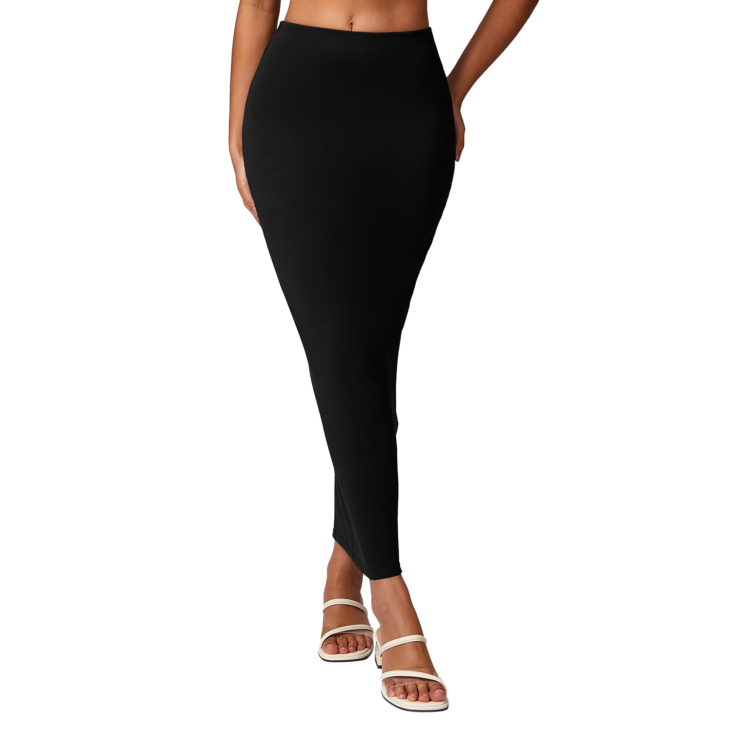 8713 Long Maxi Skirt Slim Stretch High Waist Bodycon Yoga Beach Dress Cover Up