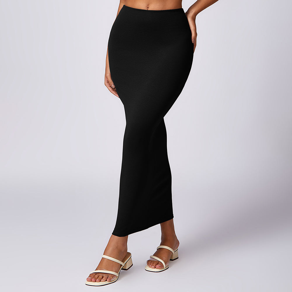 8713 Long Maxi Skirt Slim Stretch High Waist Bodycon Yoga Beach Dress Cover Up