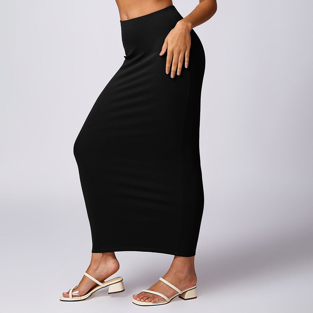 8713 Long Maxi Skirt Slim Stretch High Waist Bodycon Yoga Beach Dress Cover Up