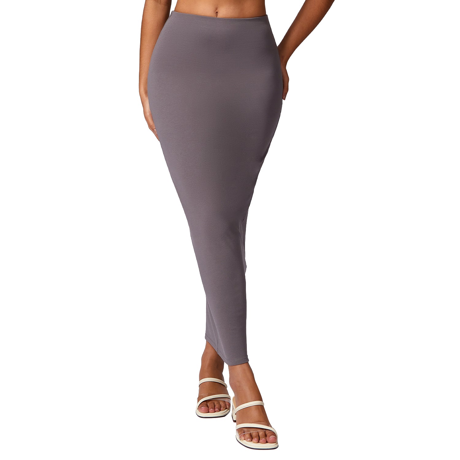 8713 Long Maxi Skirt Slim Stretch High Waist Bodycon Yoga Beach Dress Cover Up