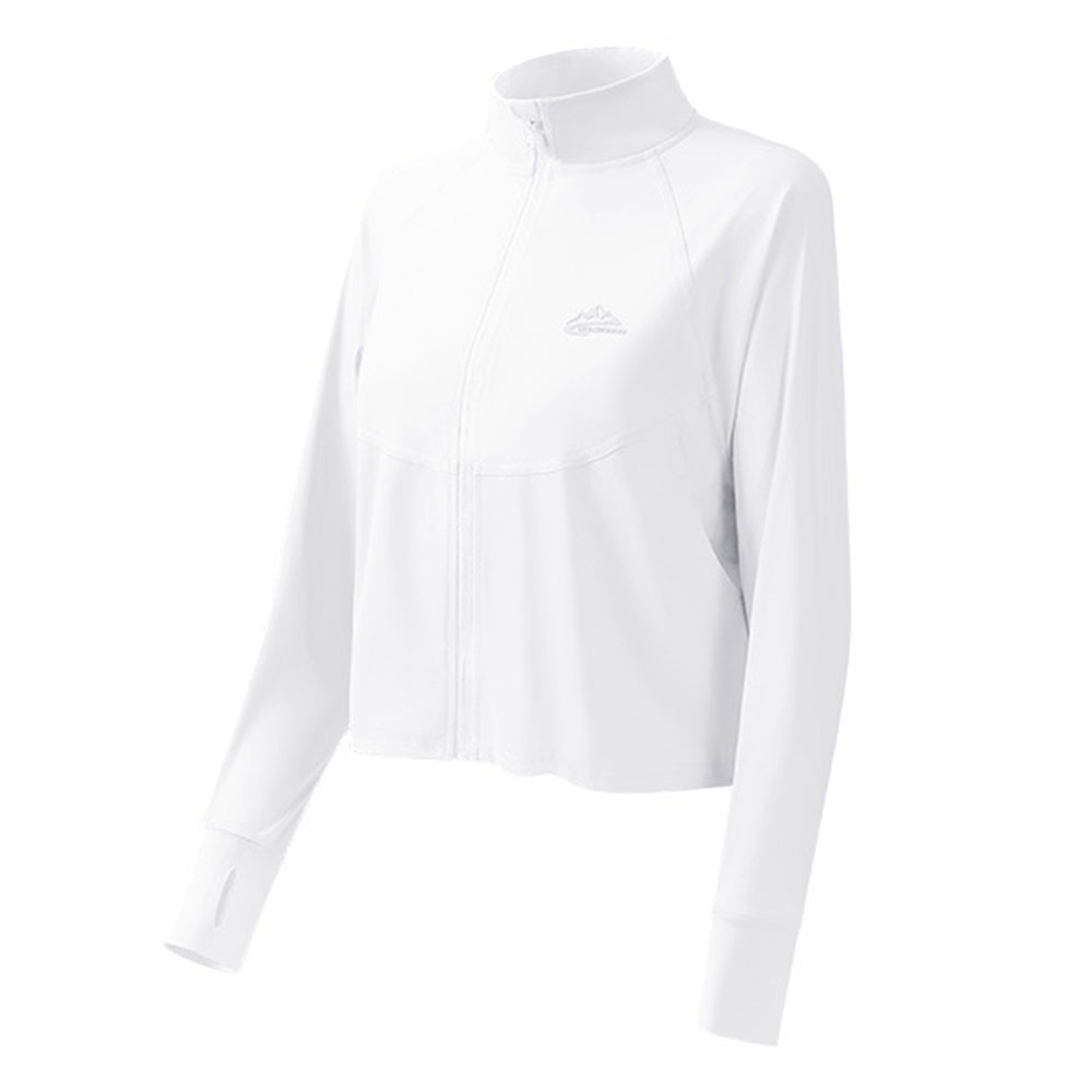 GOLOVEJOY FSY10 Anti-UV Spandex and Nylon Workout Jackets Long Sleeve Full Zip Cropped Shirts