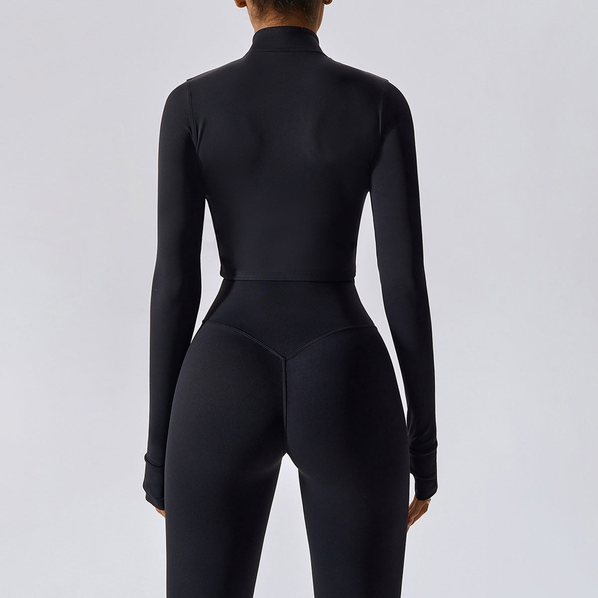 8047 Slim Fit Zippered Long Sleeve Yoga Coat Women Fitness Running Sports Top