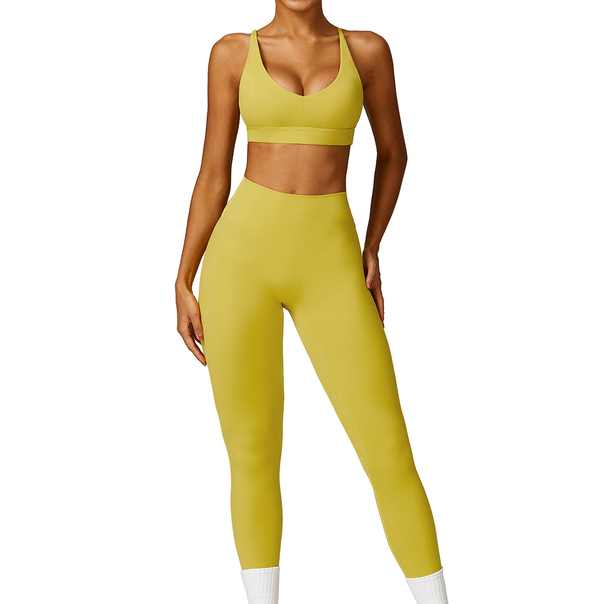 8552 Women Backless Criss-Cross Bra and Fitness Yoga Leggings