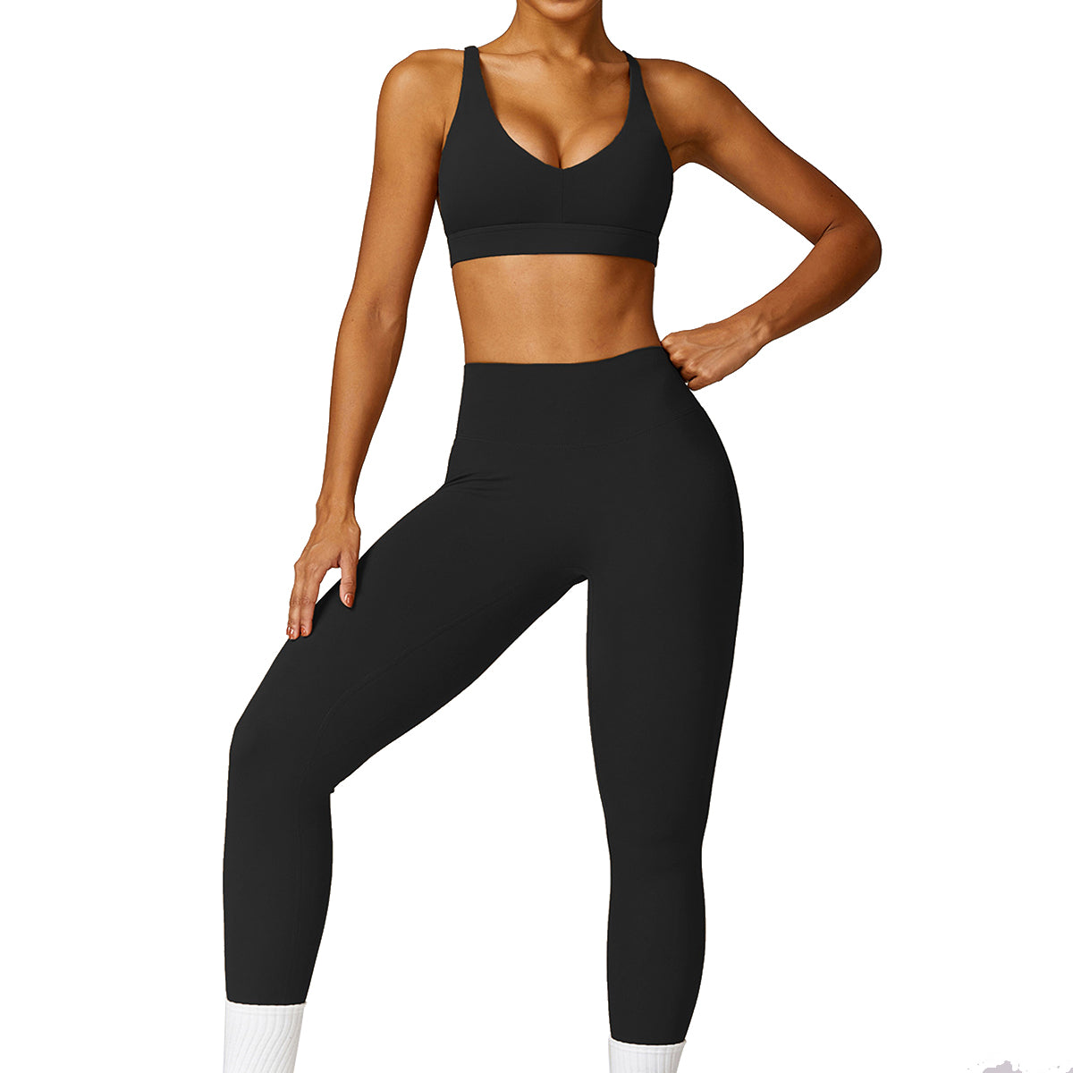 8552 Women Backless Criss-Cross Bra and Fitness Yoga Leggings