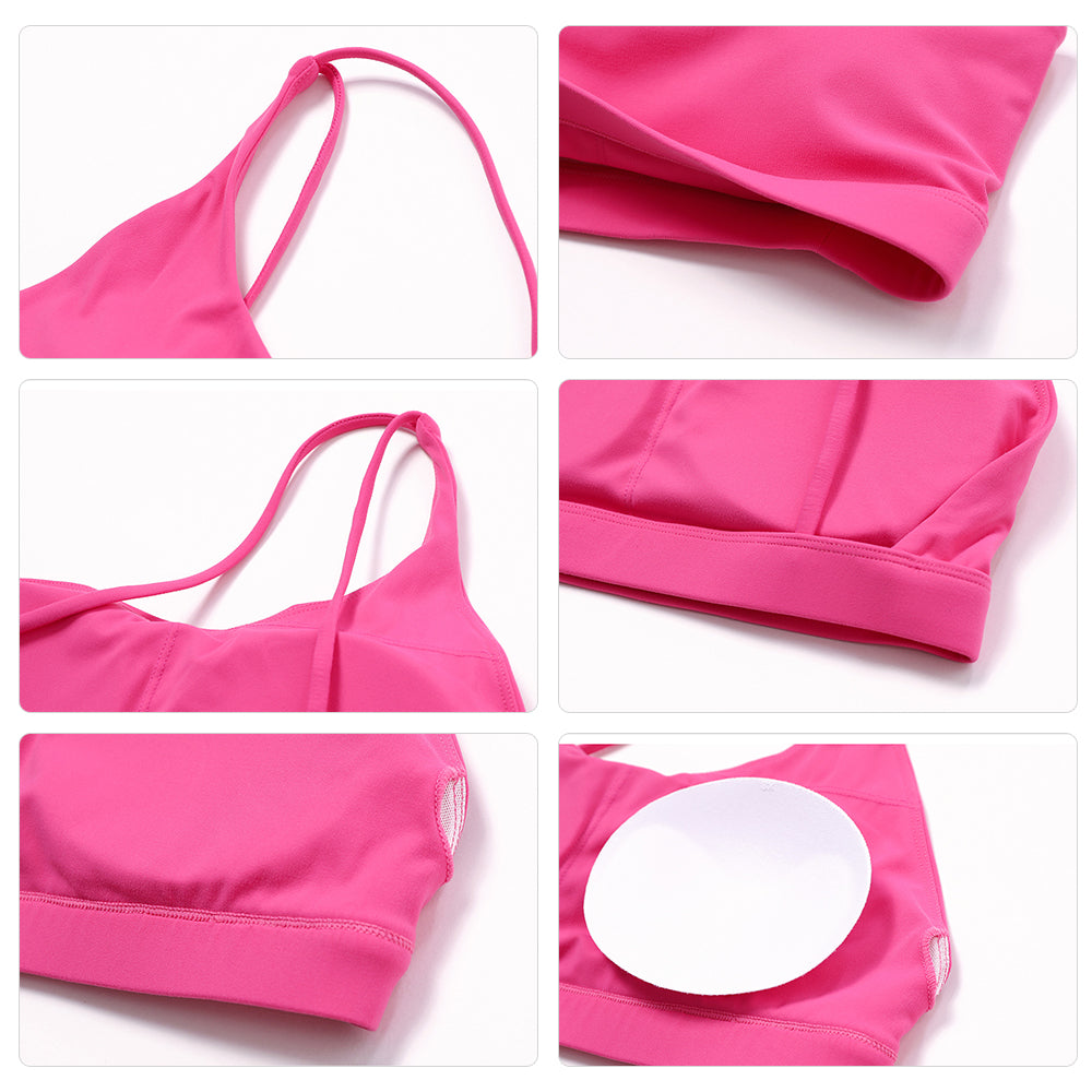 8578 Fitness Single Shoulder Women Sexy Sports Bra Backless Padded Yoga Bra