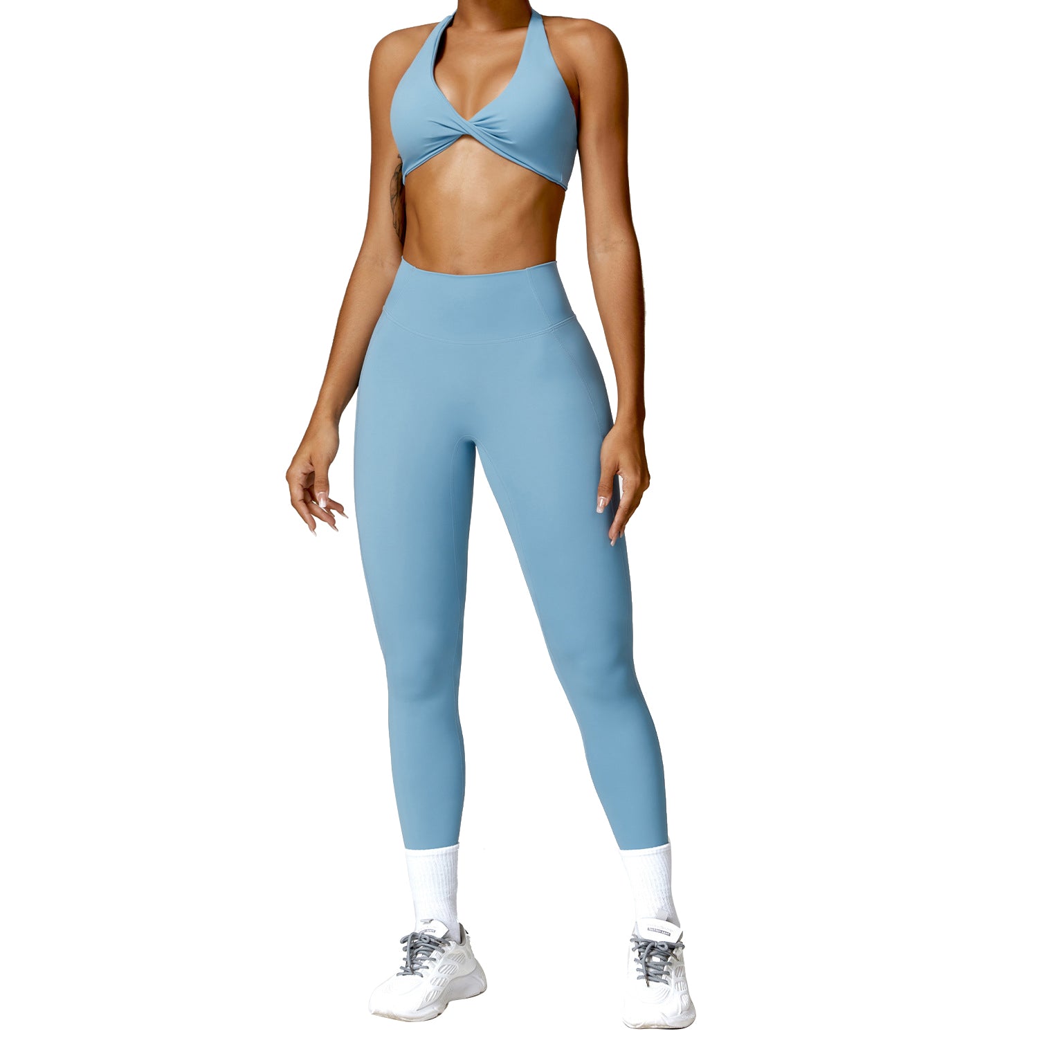 8053 Sports Backless Bra Fitness Yoga Leggings Set for Workout
