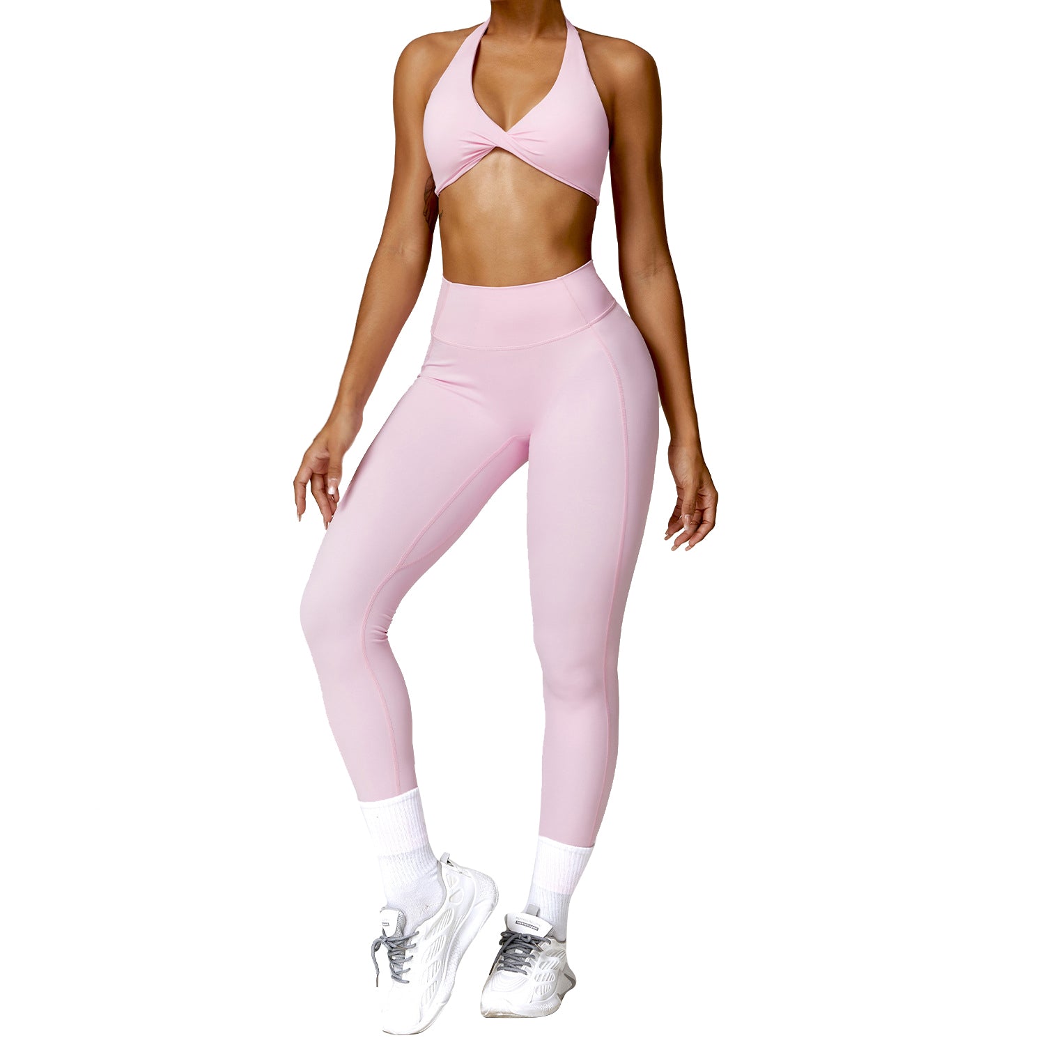8053 Sports Backless Bra Fitness Yoga Leggings Set for Workout