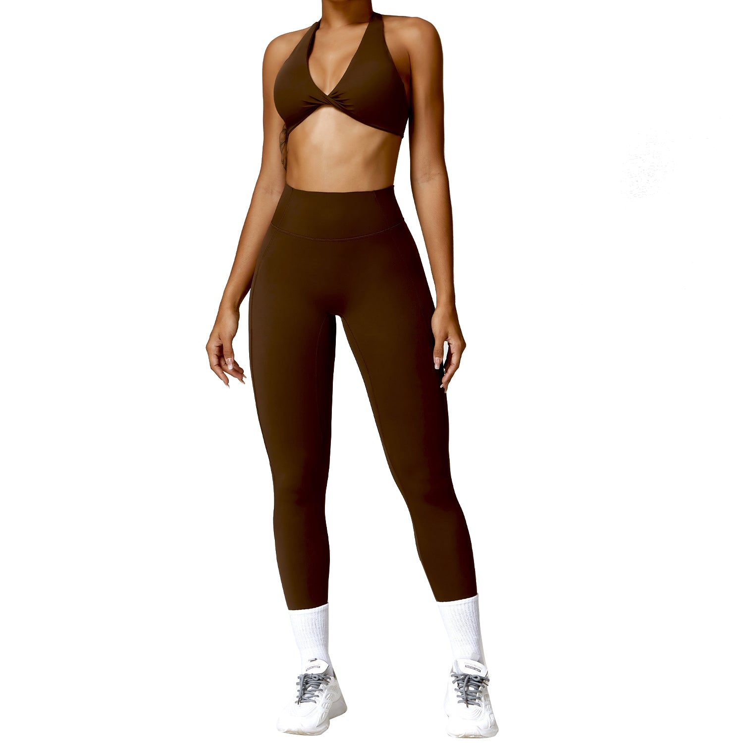 8053 Sports Backless Bra Fitness Yoga Leggings Set for Workout
