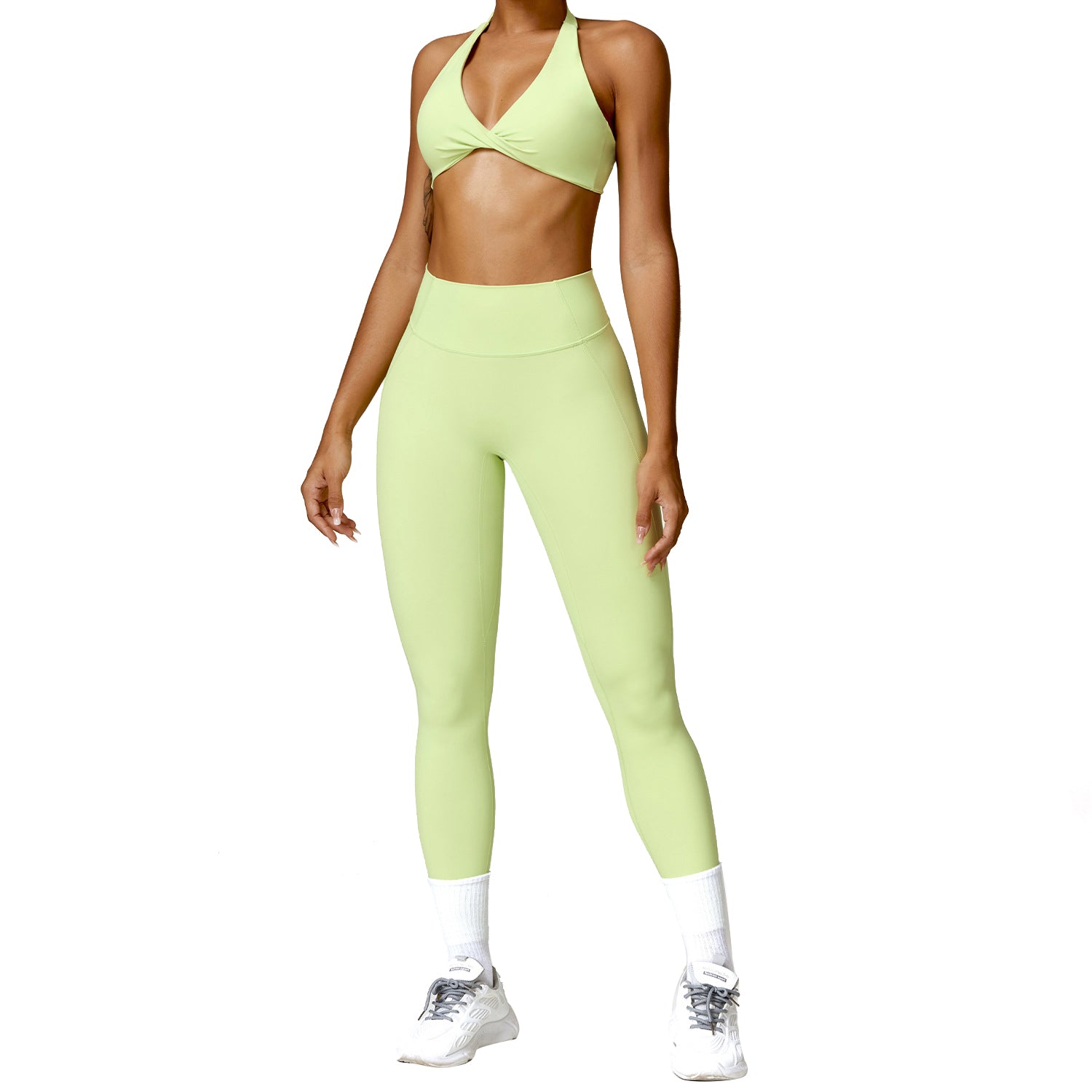 8053 Sports Backless Bra Fitness Yoga Leggings Set for Workout