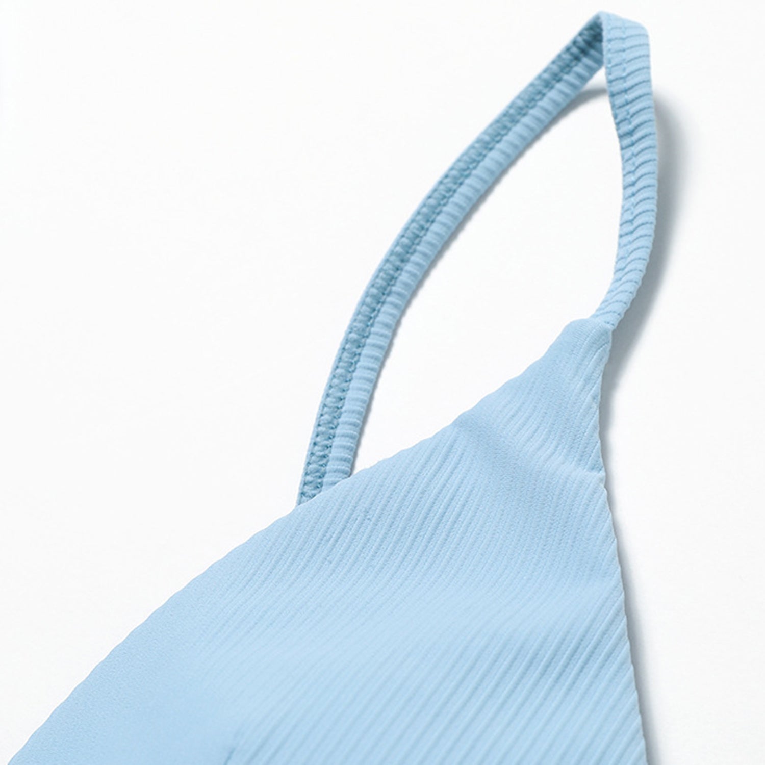 8526 Spaghetti Straps Women Sports Bra Ribbed Backless Padded Yoga Bra