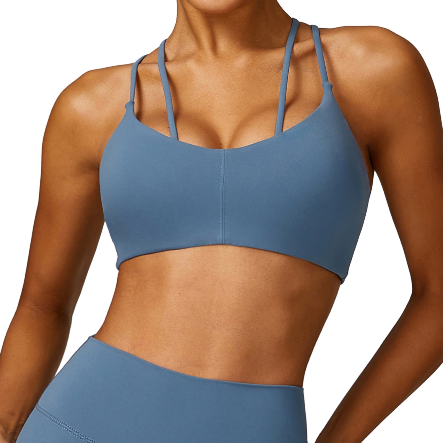 8536 Women Padded Sports Bra Y Racer Back Cropped Bras Tank Top for Yoga Workout Fitness