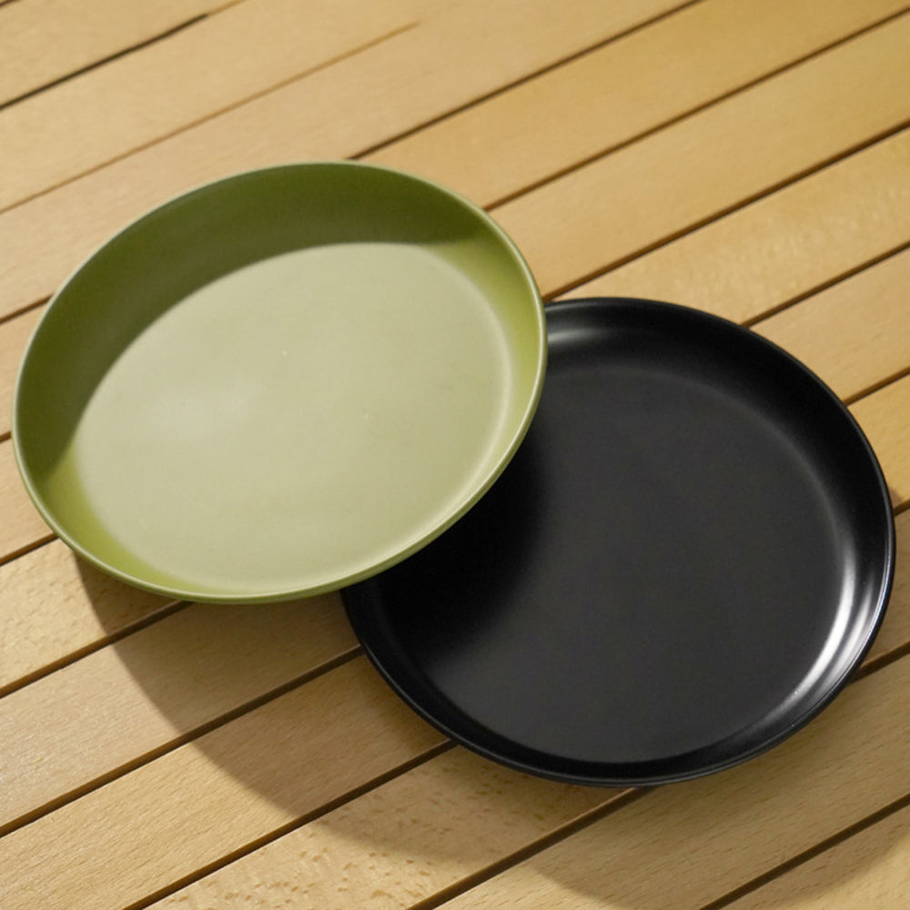 HW1040 16cm High Temperature Resistant Non-stick Camping Picnic Plate 304 Stainless Steel Meal Plate (BPA-Free, No FDA)