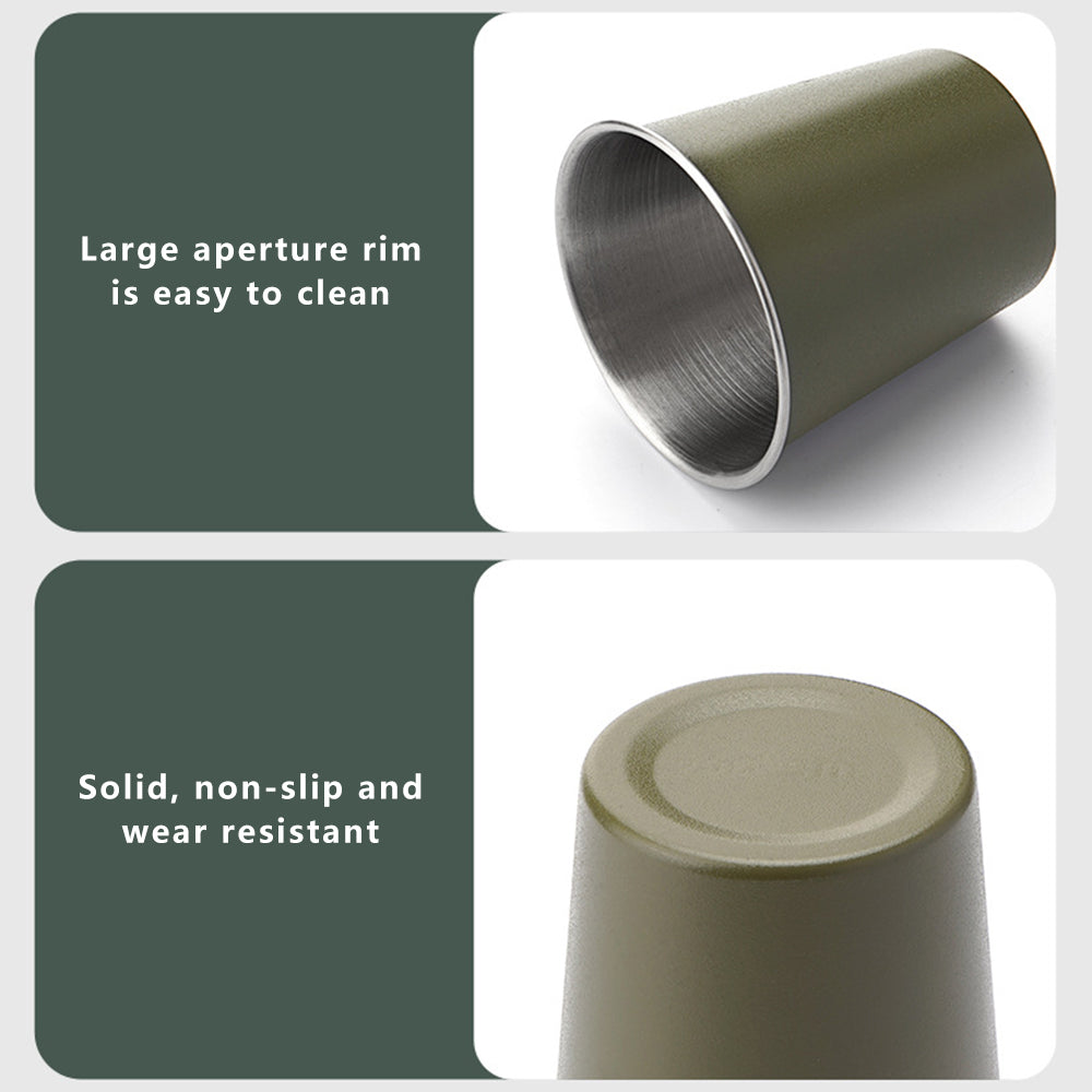 HW1159 350ML Camping Picnic Water Cup Outdoor 304 Stainless Steel Drink Mug (No FDA Certificate, BPA-free)