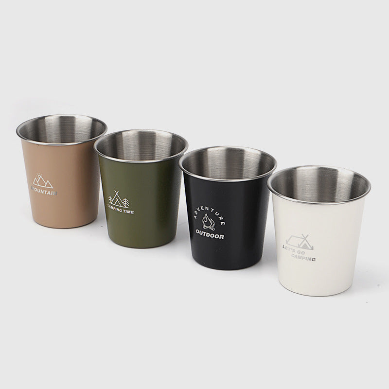 HW1159 350ML Camping Picnic Water Cup Outdoor 304 Stainless Steel Drink Mug (No FDA Certificate, BPA-free)