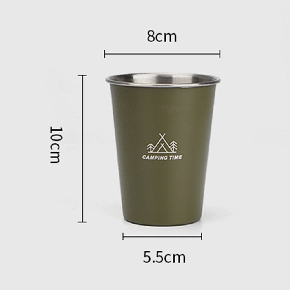 HW1159 350ML Camping Picnic Water Cup Outdoor 304 Stainless Steel Drink Mug (No FDA Certificate, BPA-free)
