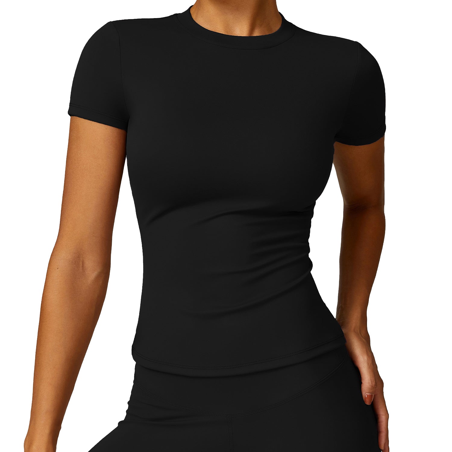 8455 Quick-drying Yoga Short Sleeve T-shirt Women Fitness Running Outdoor Sports Top