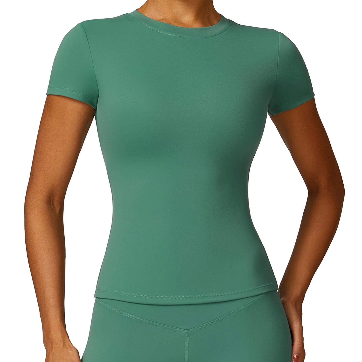 8455 Quick-drying Yoga Short Sleeve T-shirt Women Fitness Running Outdoor Sports Top