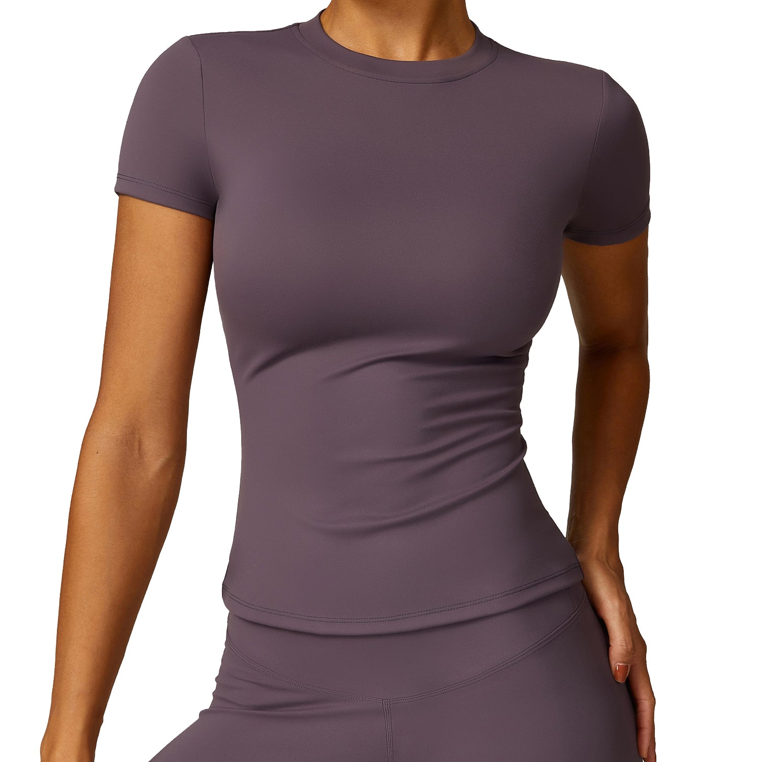 8455 Quick-drying Yoga Short Sleeve T-shirt Women Fitness Running Outdoor Sports Top