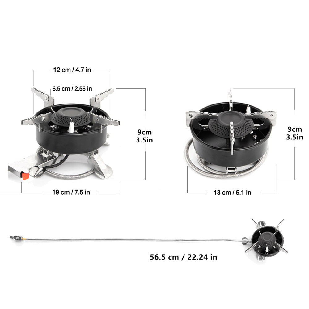WIDESEA WSS-508 Stainless Steel 3200W Single Head Foldable Gas Stove for Outdoor Camping