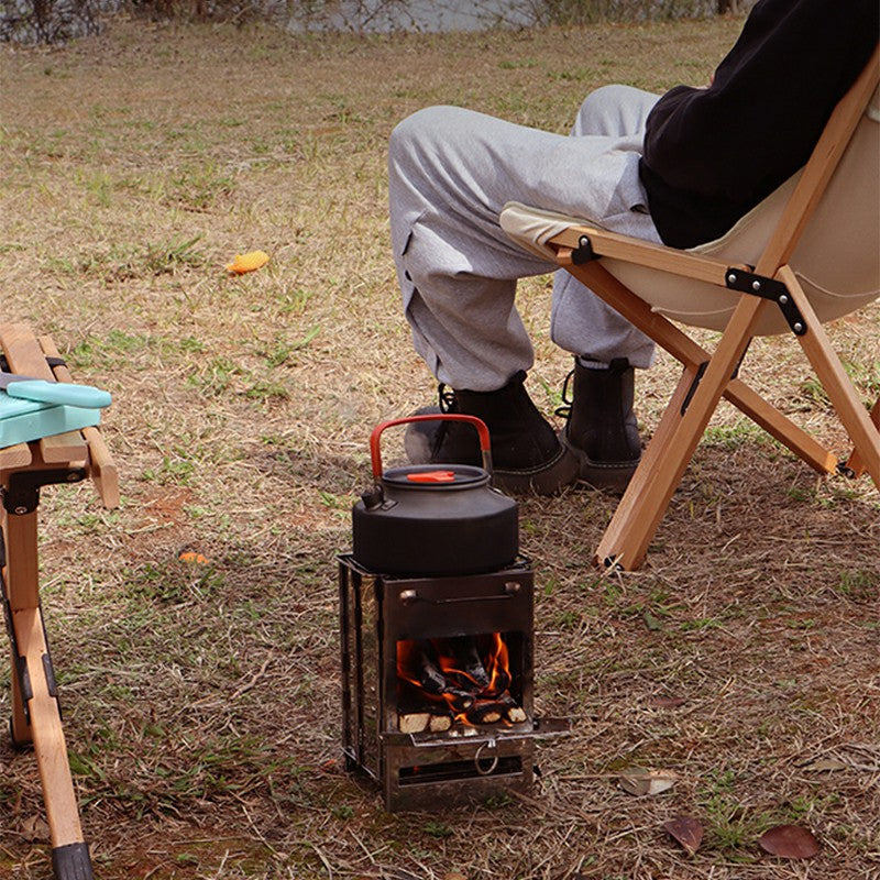 Large Size Foldable Outdoor Stainless Steel Stove Camping Picnic Firewood Burning Cooking Stove (No FDA, BPA-Free)
