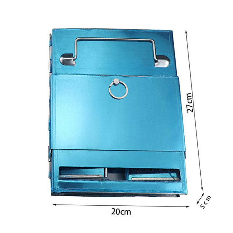 Large Size Foldable Outdoor Stainless Steel Stove Camping Picnic Firewood Burning Cooking Stove (No FDA, BPA-Free)