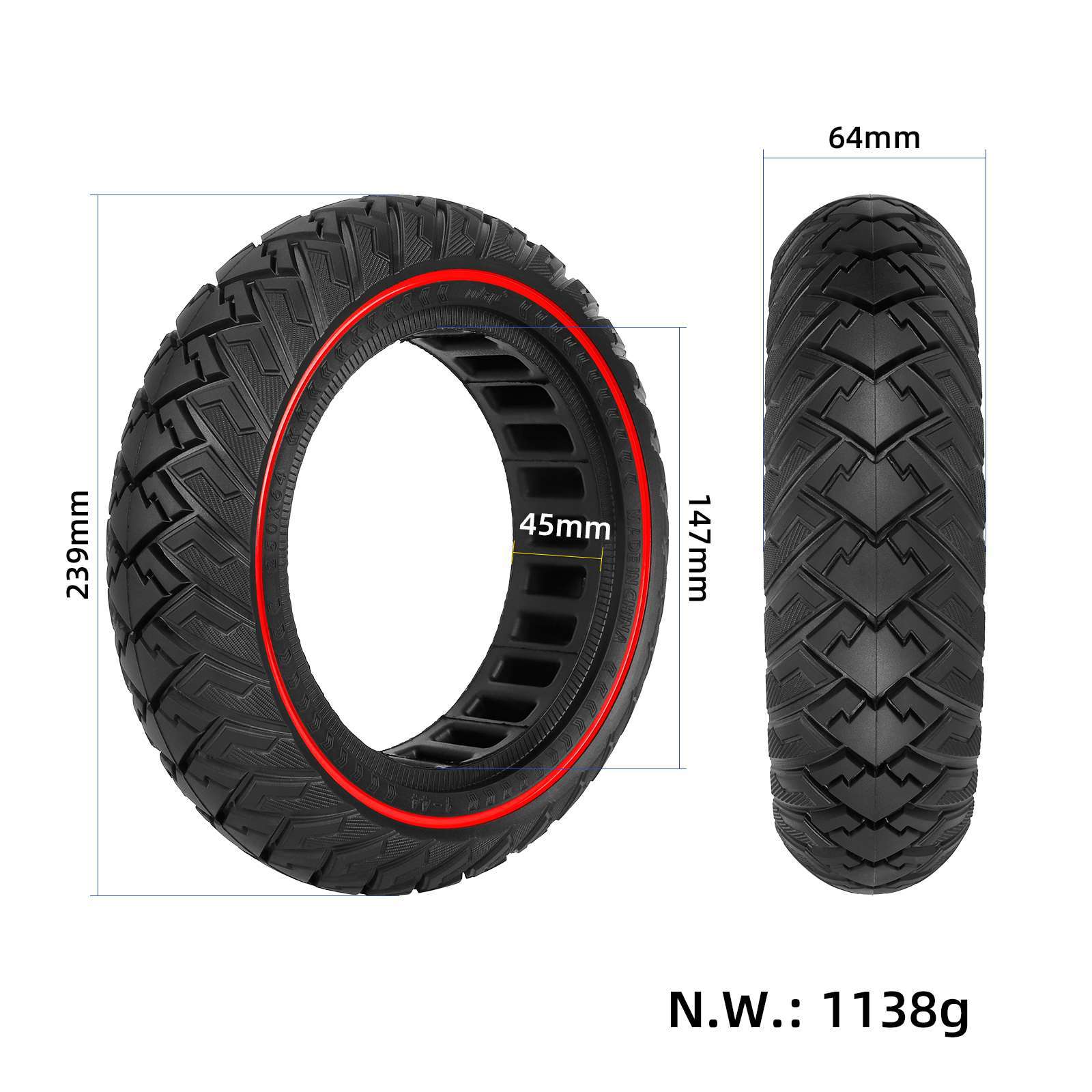 ULIP For Xiaomi Electric Scooter 4 Ultra Textured Rubber Off-Road Tyre Solid Tire